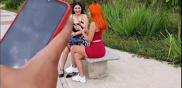 trendsMartina lets two strangers control her toy in a park till squirt